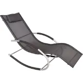 Garden Pleasure Gartenliege "NAXOS", schwarz (grau), Gartenliegen, Gartenliege, Belastbarkeit bis 120 kg, robust, stabil