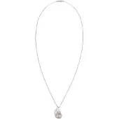 Nenalina Lange Kette "Halskette Engelsflüsterer Granat (16 mm) Flügel 925 Silber" Gr. 80, silber, Halsketten, Damen, Silber 925 (Sterlingsilber), Lange Kette