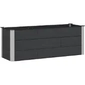 Syfax Hochbeet Schwarz 150 x 50 x 54 cm WPC und Aluminium