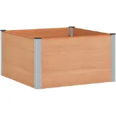 Syfax Hochbeet Braun 100 x 100 x 54 cm WPC und Aluminium