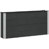 Syfax Hochbeet Schwarz 150 x 30 x 72 cm WPC und Aluminium