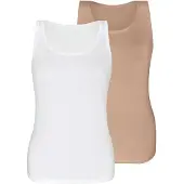 Sassa Unterhemd "2er Sparpack Top LOVELY SKIN", Damen, Gr. 40, N-Gr, bunt (beige weiß), Obermaterial: 95% Modal CMD. 5% Elasthan EL., Unterhemden Unterhemd