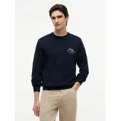 Tommy Hilfiger Sweatshirt "SCRIPT STACK SWEATSHIRT", Herren, Gr. XL, blau (desert sky), Sweatware, Obermaterial: 100% Baumwolle, normal normal, Rundhals, Bündchen, Sweatshirts Sweatshirt