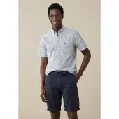 FYNCH-HATTON Kurzarmhemd , Herren, Gr. 4XL, N-Gr, bunt (pale gelb), Web, Obermaterial: 100% Baumwolle, bedruckt, gemustert, regular fit normal, gerader Abschluss, Hemden Kurzarmhemd, mit All-Over Print