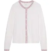 MADELEINE Strickjacke "Strickjacke Strickjacke mit Vichy-Karo-Akzenten"