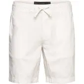 Indicode Shorts "INWamo", Herren, Gr. L, N-Gr, weiß (sanftes weiß), Web, Obermaterial: 55% Baumwolle, 45% Leinen, unifarben, slim fit knielang, Hosen Shorts