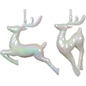 Décoris Weihnachtsanhänger Hirsch irisierend 16cm