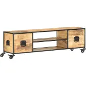 Syfax TV-Schrank 130x30x39 cm Massivholz Mango
