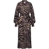 Seidensticker Blusenkleid , Damen, Gr. L (40), Normalgrößen, Langarm, braun, 100% Viskose, bedruckt, regular fit, Kleider Blusenkleid, 1/1 Stehkragen Druck