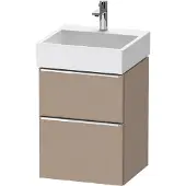 Duravit D-Neo Waschtischunterbau wandhängend, 484x625x442mm, 1 Auszug, 1 Schubkasten, mit Griff Chrom, DE4370010750000, Farbe: Leinen Matt Dekor