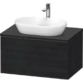 Duravit D-Neo, Konsolenwaschtischunterbau wandhängend, 800x459x550mm, 1x Auszug, mit Griff Diamantschwarz, DE49470BD160000