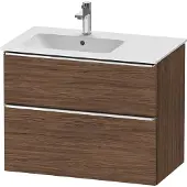 Duravit D-Neo Waschtischunterbau wandhängend, 810x625x462mm, 1 Auszug, 1 Schubkasten, mit Griff Chrom, DE4366010210000, Farbe: Nussbaum Dunkel Matt Dekor