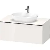 Duravit D-Neo Konsolenwaschtischunterbau wandhängend, 1000x459x550mm, 1 Auszug, mit Griff Diamantschwarz, DE49480BD220000, Farbe: Weiß Hochglanz Dekor