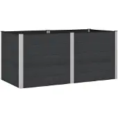 vidaXL Hochbeet Schwarz 200 x 100 x 91 cm WPC und Aluminium