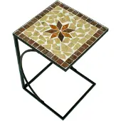 Garden Pleasure Beistelltisch AMARILLO 35x35cm Metall mit Mosaik-Tischplatte - eleganter Bestelltisch mit Mosaik