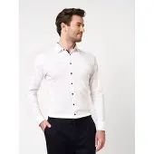 Desoto Langarmhemd "Jerseyhemd Casual Kent", Herren, Gr. 3XL, N-Gr, weiß (weiß solid), Obermaterial: 100% Baumwolle, slim fit normal, Manschette, Hemden Langarmhemd