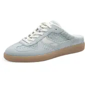 Tamaris Sabot , Damen, Gr. 37, blau (hellblau), Leder, Lederimitat, Textil, Schuhe Sabot, Freizeitschuh, Schnürer, Schlupfschuh, Logo-Aufnäher an der Schuhzunge