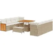 vidaXL Gartensofa-set 11 stk. 11-Sitzanzahl Beige und Creme