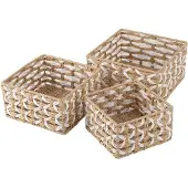 OEM Handgewirkte kleine Riestaschen, Set von 3, gelb und weiß