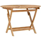 Syfax Klappbarer Gartentisch Natur Ø 110 x 75 cm Massivholz Teak