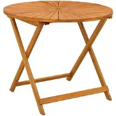 Syfax Klappbarer Gartentisch Natur Ø90 x 75 cm Massivholz Akazie