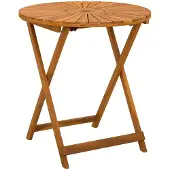 Syfax Klappbarer Gartentisch Natur Ø70 x 75 cm Massivholz Akazie