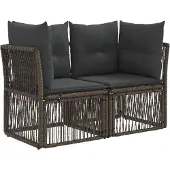 vidaXL Gartensofa-set 8 stk. 8-Sitzanzahl Grau Poly-Rattan