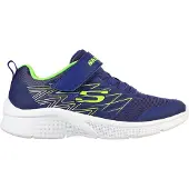 SKECHERS Sneaker "MICROSPEC", Jungen, Gr. 35, Textil, bunt (navy, limette), Synthetik, Textil, Schuhe Sneaker, mit Kontrastbesatz, Freizeitschuh, Halbschuh, Schnürschuh