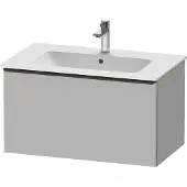 Duravit D-Neo Waschtischunterbau wandhängend, 810x440x462mm, 1 Auszug, mit Griff Diamantschwarz, DE42620BD070000, Farbe: Betongrau Matt Dekor