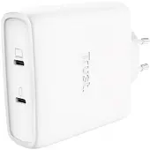 Trust Maxo USB-C-GaN-Ladegerät 100 W mit 2 Anschlüssen, Drinnen, AC, 20 V, 2 m, Weiß