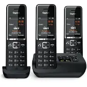 Gigaset COMFORT 550A, Analoges Telefon, Kabelloses Mobilteil, Freisprecheinrichtung, 200 Eintragungen, Anrufer-Identifikation, Schwarz