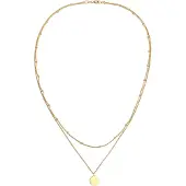 Elli Halskette 2-Lagig Layer Plättchen Kreis 925 Silber Elli Gold