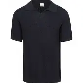KnowledgeCotton Apparel Polo-Shirt aus Strick marineblau
