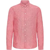 Casual Friday Langarmhemd "Langarmhemd CFAnton", Herren, Gr. M, N-Gr, rot (jester rot melange), Obermaterial: 100% Leinen LI., Hemden Langarmhemd
