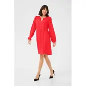 Kaffe Midikleid "Damen Kleid KAlinda", Damen, Gr. 42, N-Gr, rot (true rot), Obermaterial: 100% Polyester PES., Kleider Midikleid