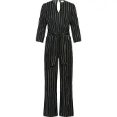 Kaffe Jumpsuit "Damen Overall KAkatrine", Damen, Gr. S, N-Gr, schwarz (schwarz, weiß stripe), Obermaterial: 98% Polyester PES. 2% Elasthan EL., Overalls Jumpsuit