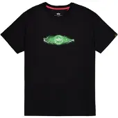 Alpha industries T-Shirt "Lightning T-Shirt", Herren, Gr. S, grün (schwarz, poisongrün), Obermaterial: 100% Baumwolle, Shirts T-Shirt