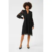 Culture Midikleid "Kleid CUbellis", Damen, Gr. XS, N-Gr, schwarz, Obermaterial: 70% Nylon NY. 30% Baumwolle CO., Kleider Midikleid