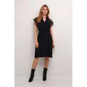 Cream Midikleid "Damen Kleid CRNola", Damen, Gr. 44, N-Gr, schwarz (pitch schwarz), Obermaterial: 50% Viskose CV. 40% Nylon NY. 10% Lyocell CLY., Kleider Midikleid