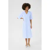 Culture Midikleid "Kleid CULOBY", Damen, Gr. XS, N-Gr, blau (ultramarine), Obermaterial: 70% Baumwolle CO. 27% Nylon NY. 3% Elasthan EL., Kleider Midikleid