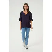 Kaffe Kurzarm-Bluse Loose fit Dawn Purple