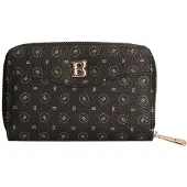 Briciole Bricioles Damengeldbörse mit Reißverschluss schwarz und Monogramm Black + Brown UNICA 15.5x10x3 cm 4186-BLACK_BROWN