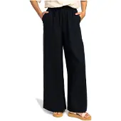 Roxy Relaxhose "Lekeitio Break Mid", Damen, Gr. XS, grau (anthrazit), Obermaterial: 55% Leinen, 45% Viskose;, Hosen Relaxhose