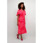 Culture Midikleid "Damen Kleid CUpolly", Damen, Gr. M, N-Gr, rot (rot, pink paisley), Obermaterial: 100% Viskose LENZING ECOVERO CV LenzEcov., Kleider Midikleid