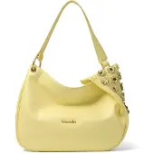 Braccialini Umhängetasche für Damen, aus echtem Leder, mit Blumenmuster, weiß, 37x34x10 cm
