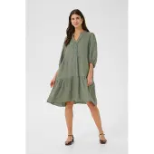 Cream Kleid A-shape Deep Lichen Green