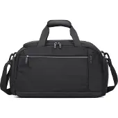 Aoking Uni-Reisetasche, schwarz, aus Polyester, mit Reißverschluss und verstellbarem Schultergurt, 45x22x27 cm