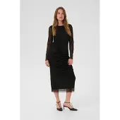 Culture Midikleid "Damen Kleid CUbingo", Damen, Gr. M, N-Gr, schwarz, Obermaterial: 95% Polyester PES. 5% Elasthan EL., Kleider Midikleid