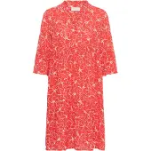 Kaffe Midikleid "Damen Kleid KAellen", Damen, Gr. 40, N-Gr, rot (poppy rot chalk flower), Obermaterial: 100% Viskose LENZING ECOVERO CV LenzEcov., Kleider Midikleid