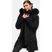 Trueprodigy Julius F Damen Winterjacke hochschließender Kragen Schwarz M